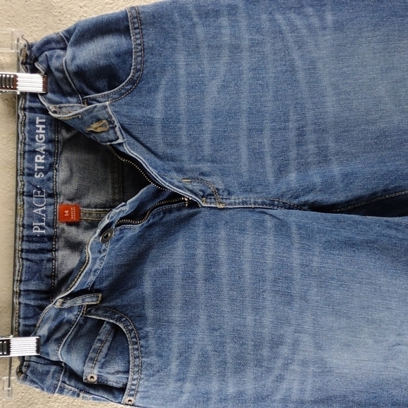 Children's Place Blue Medium Wash Five Pocket Straight Leg Adjustable Waist Jean - Picture 4 of 13